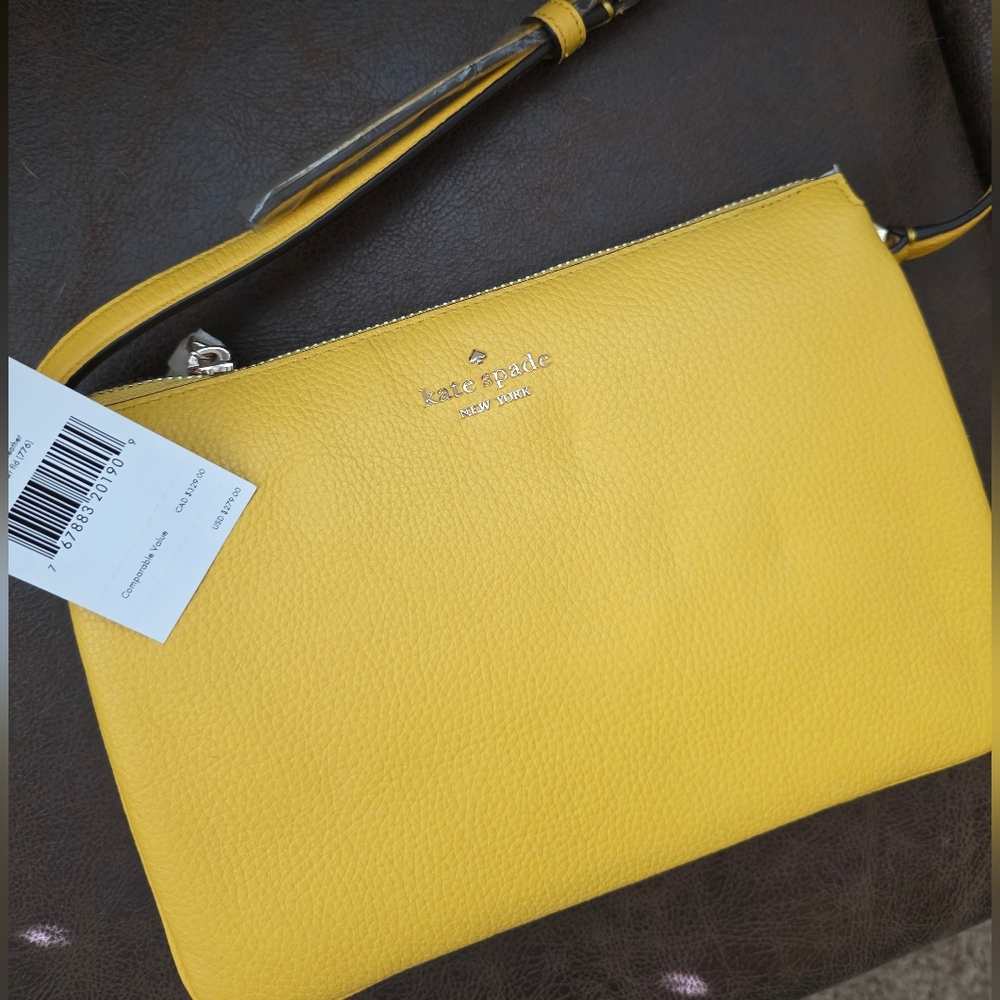 Kate Spade Leila Triple-Gusset Crossbody | Sunflower Yellow 🌼 NWT